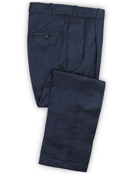 Reda Metro Blue Pure Wool Pants - StudioSuits