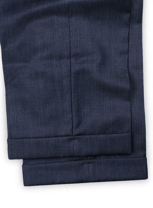 Reda Metro Blue Pure Wool Pants - StudioSuits
