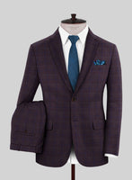 Reda Mulled Wine Checks Wool Suit - StudioSuits