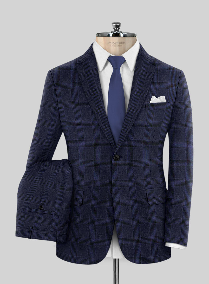 Reda Navy Checks Wool Suit - StudioSuits