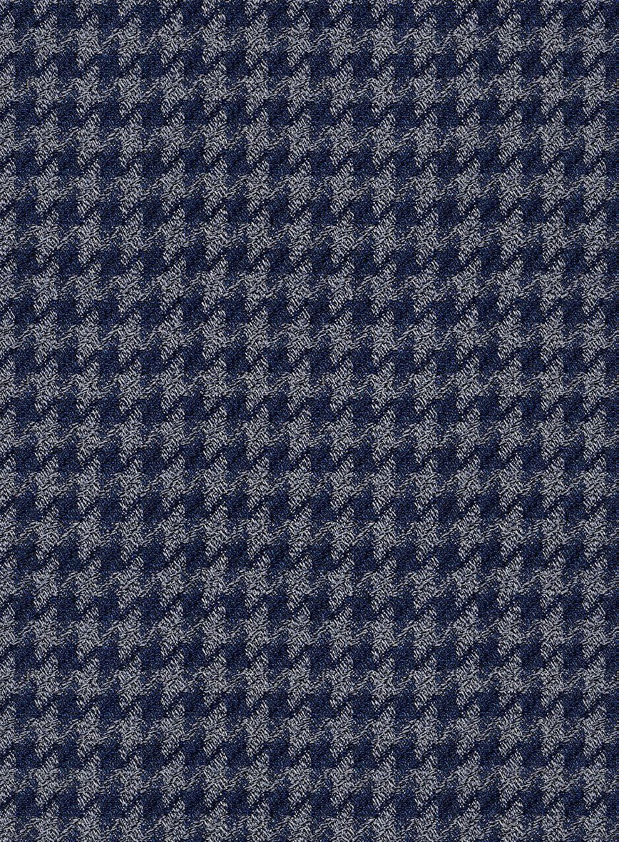 Reda Antina Blue Houndstooth Wool Jacket - StudioSuits