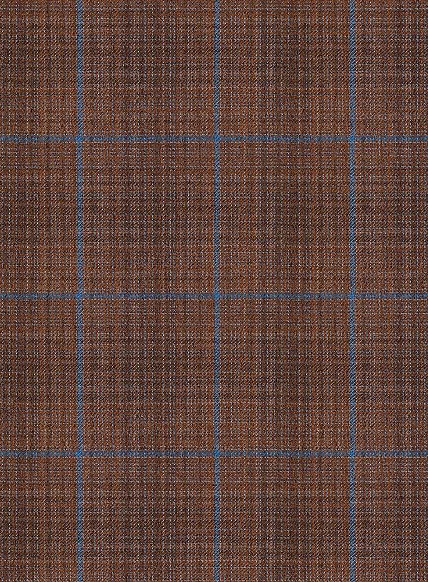 Reda Nutmeg Brown Checks Wool Jacket - StudioSuits