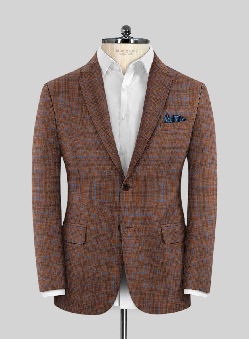 Reda Nutmeg Brown Checks Wool Suit - StudioSuits