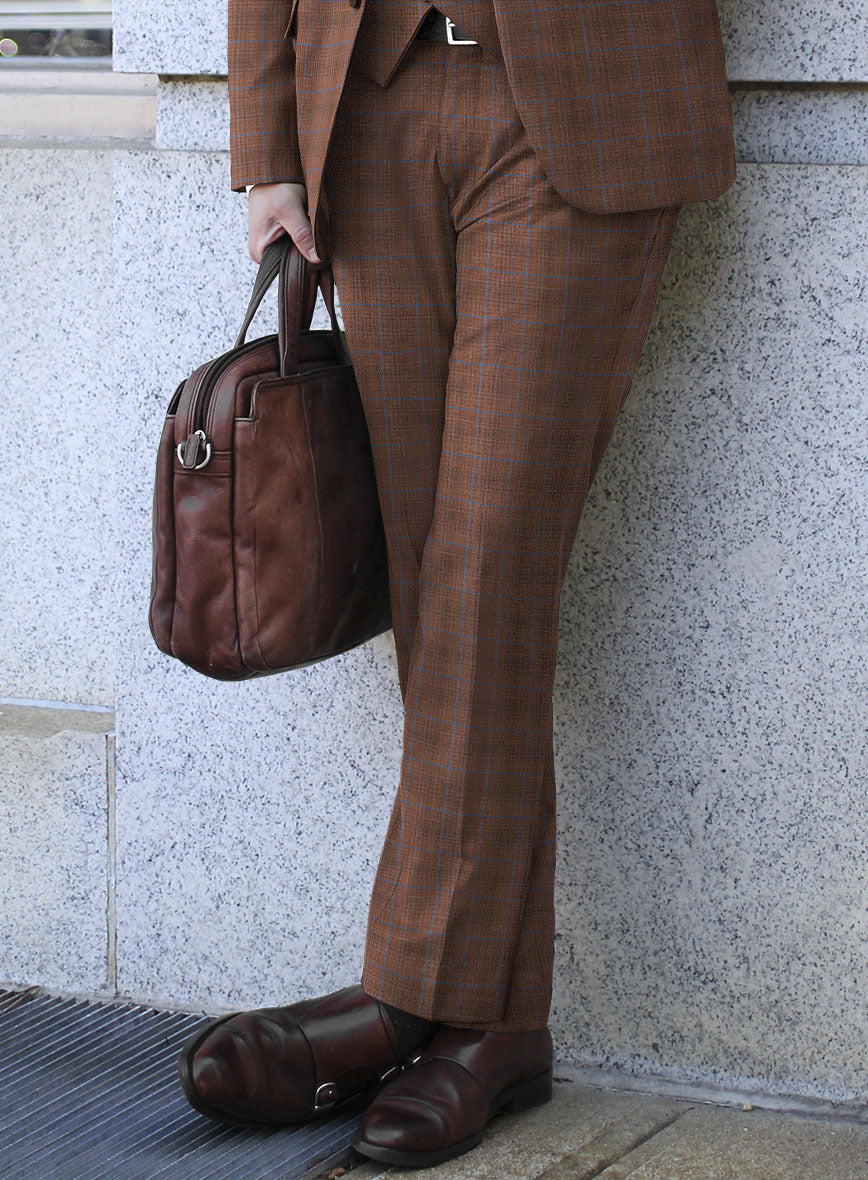 Reda Nutmeg Brown Checks Wool Suit - StudioSuits