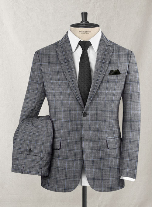 Reda Olando Blue Gray Wool Suit - StudioSuits
