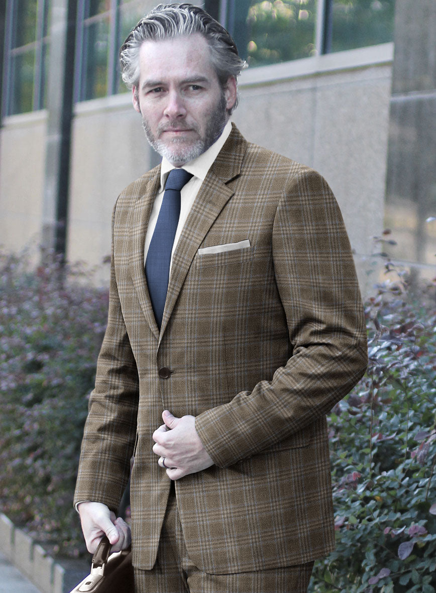 Reda Omiji Brown Checks Wool Jacket - StudioSuits