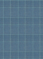 Reda Pacific Blue Checks Wool Jacket - StudioSuits