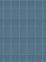Reda Pacific Blue Checks Wool Jacket - StudioSuits