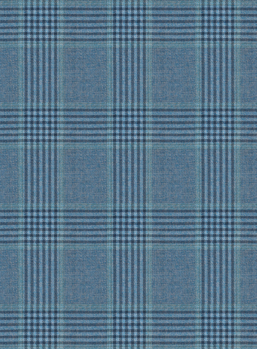 Reda Pacific Blue Checks Wool Suit - StudioSuits