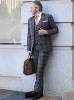 Reda Pale Aqua Checks Wool Suit - StudioSuits