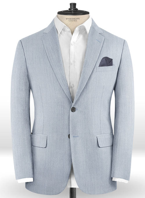 Reda Pale Blue Herringbone Wool Suit - StudioSuits