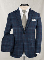 Reda Plume Blue Checks Wool Suit - StudioSuits