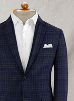 Reda Port Blue Checks Wool Jacket - StudioSuits