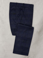 Reda Port Blue Checks Wool Pants - StudioSuits