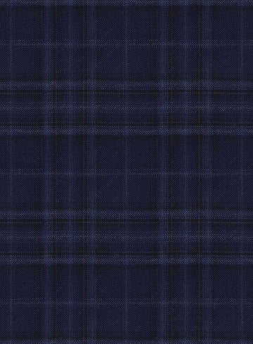 Reda Port Blue Checks Wool Pants - StudioSuits