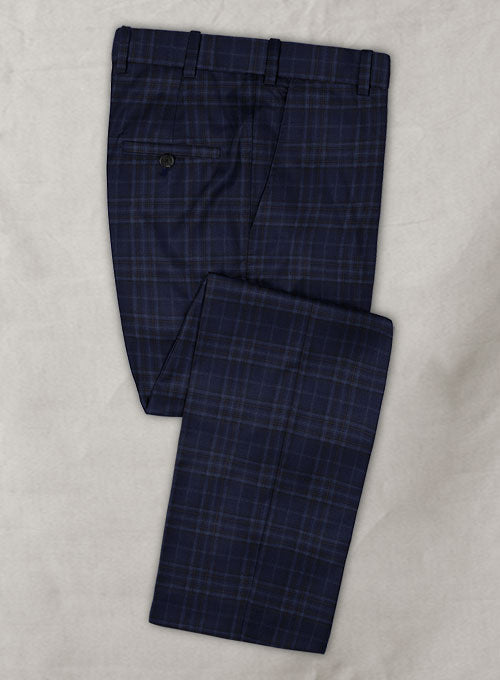 Reda Port Blue Checks Wool Suit - StudioSuits