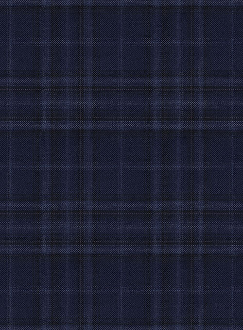 Reda Port Blue Checks Wool Suit - StudioSuits