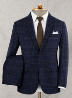 Reda Port Blue Checks Wool Suit - StudioSuits