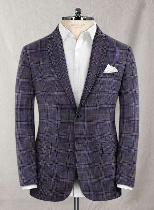 Reda Purple Checks Wool Suit - StudioSuits