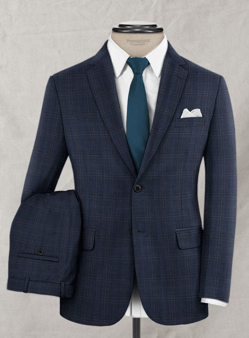 Reda Regatta Blue Checks Wool Suit - StudioSuits