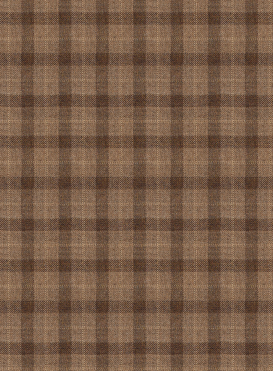 Reda Rope Brown Checks Wool Jacket - StudioSuits