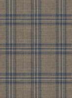 Reda Sand Brown Checks Wool Jacket - StudioSuits