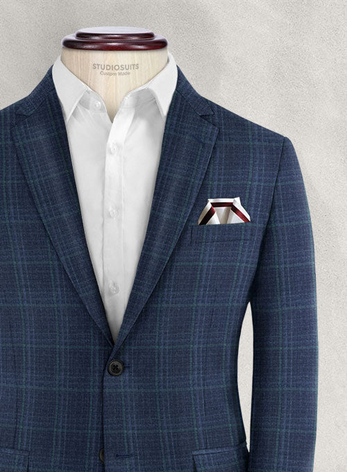 Reda Sapphire Blue Checks Wool Suit - StudioSuits