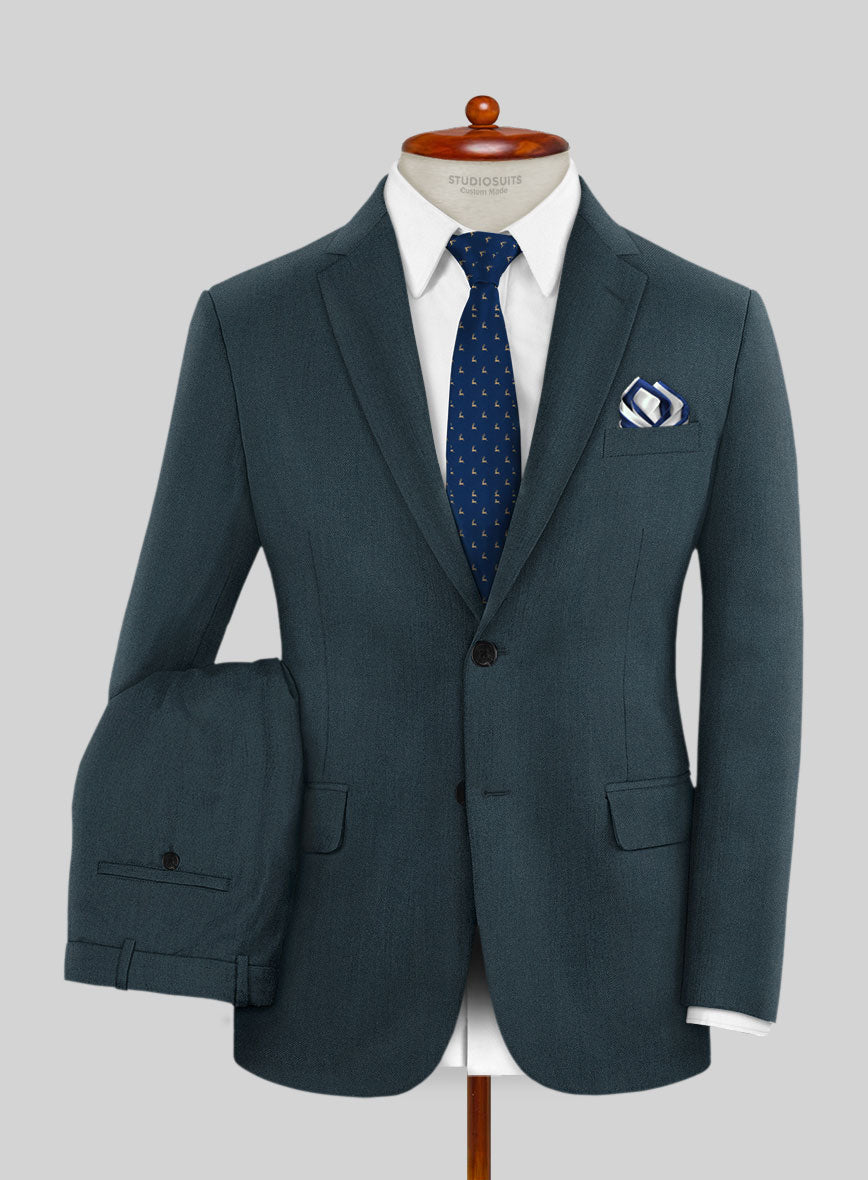 Reda Steel Blue Wool Suit - StudioSuits