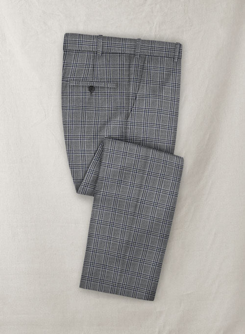 Reda Stobal Blue Gray Wool Pants - StudioSuits
