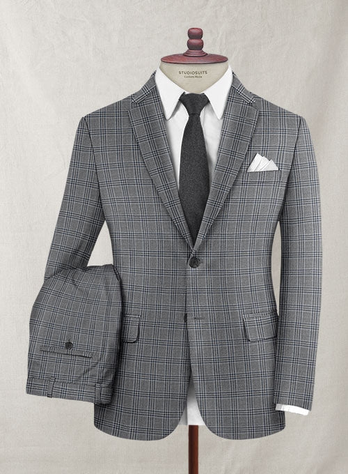 Reda Stobal Blue Gray Wool Suit - StudioSuits