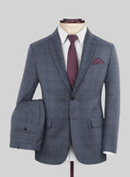 Reda Tropical Blue Checks Wool Suit - StudioSuits