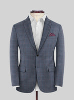 Reda Tropical Blue Checks Wool Suit - StudioSuits