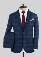 Reda Vale Blue Checks Wool Suit - StudioSuits