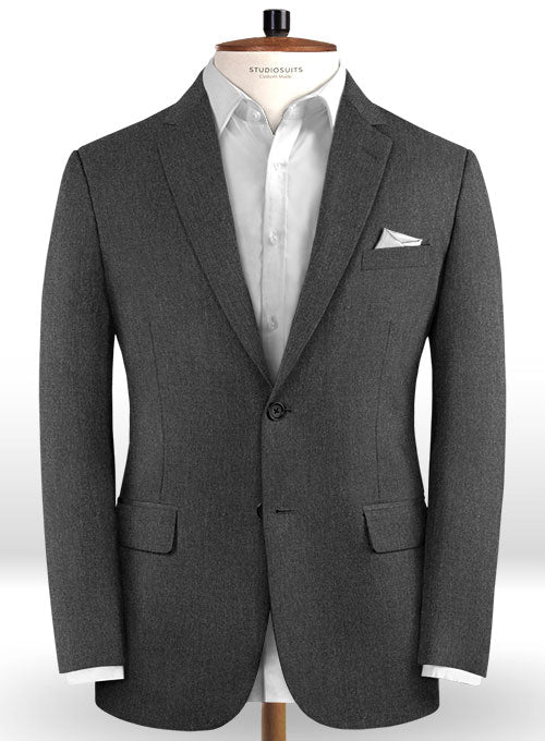 Reda Worsted Dark Gray Pure Wool Jacket - StudioSuits