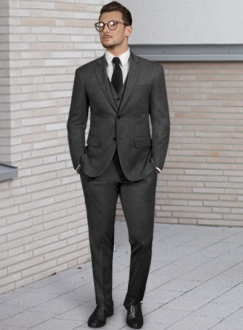 Reda Worsted Dark Gray Pure Wool Suit – StudioSuits