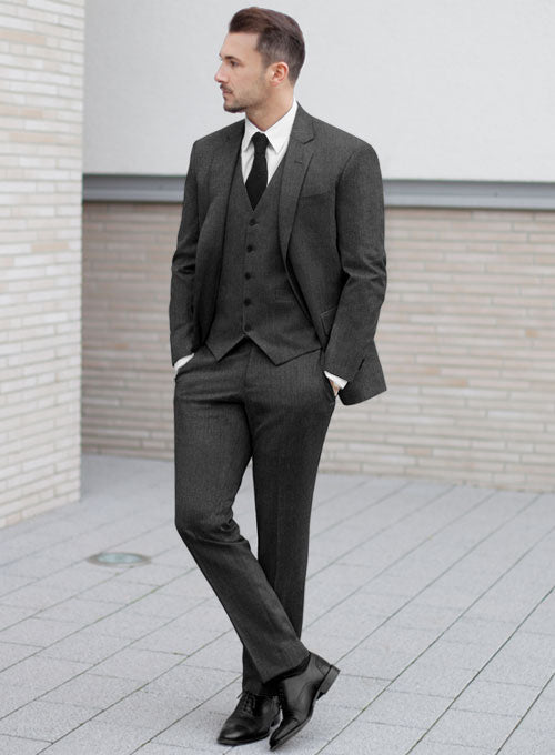 【THE SUIT COMPANY×REDA】3ピース M チャコールグレー REDA】ウール100％ スリーピースウールスーツ チャコールグレー