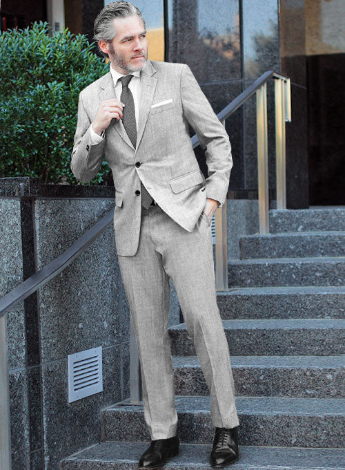 Reda Worsted Light Gray Pure Wool Suit - StudioSuits