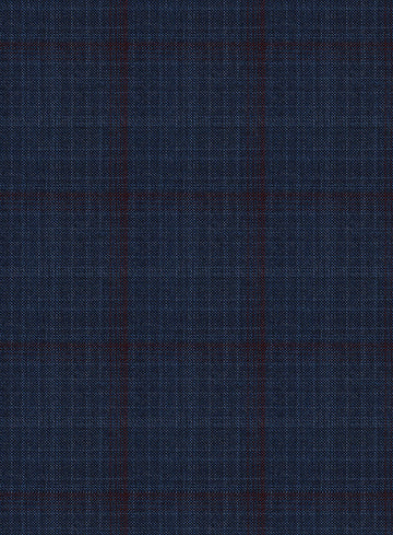Reda Zodiac Blue Checks Wool Jacket - StudioSuits