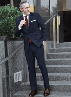 Reda Zodiac Blue Checks Wool Suit - StudioSuits