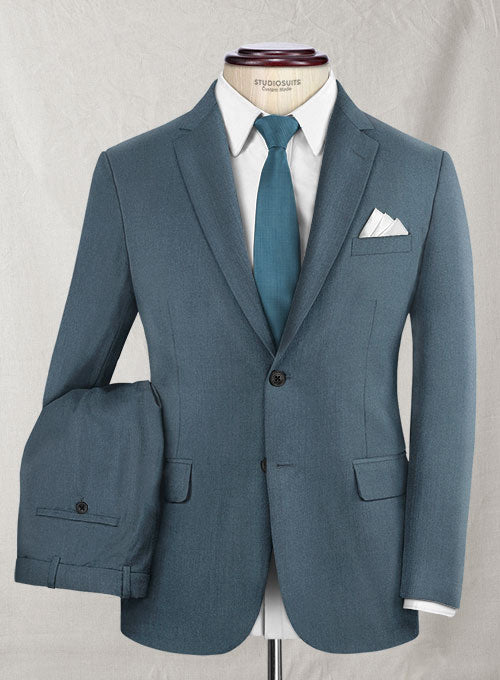 Reda Ebony Blue Wool Suit - StudioSuits