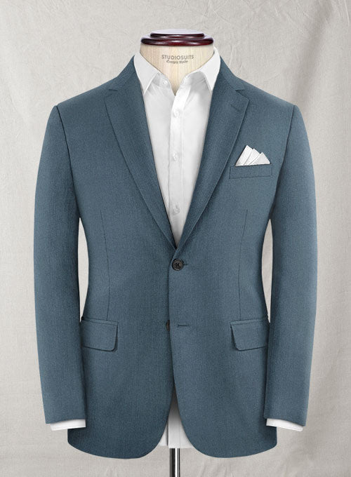 Reda Ebony Blue Wool Suit - StudioSuits