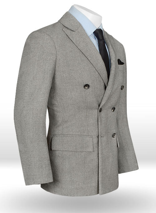 Reda Haze Gray Pure Wool Double Breasted Jacket - StudioSuits