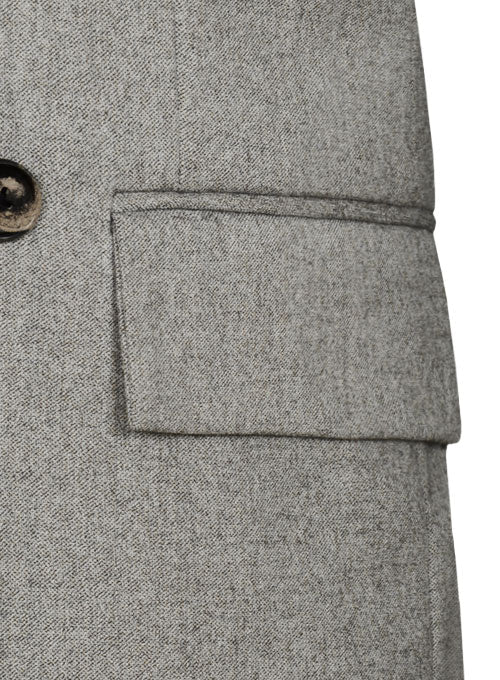 Reda Haze Gray Pure Wool Double Breasted Jacket - StudioSuits