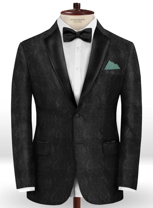 Rilda Black Wool Tuxedo Suit - StudioSuits