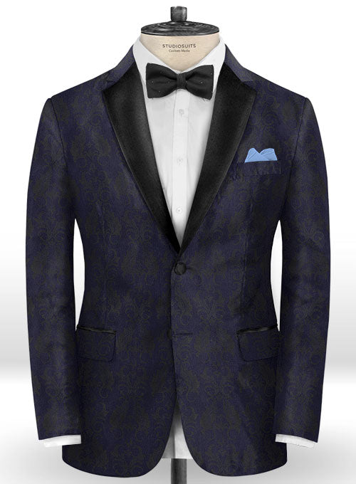 Rilda Navy Wool Tuxedo Suit - StudioSuits