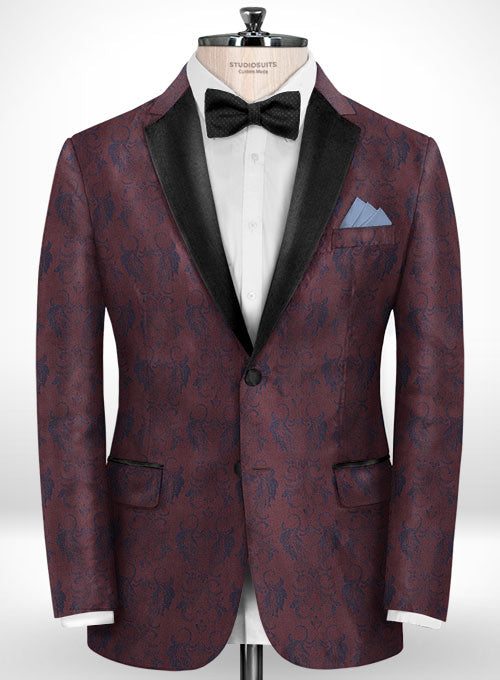 Rilda Wine Wool Tuxedo Suit - StudioSuits