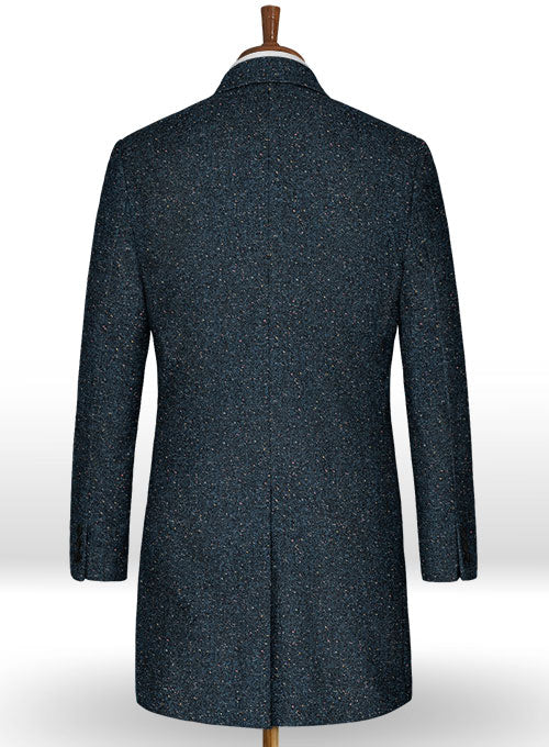Robin Blue Flecks Donegal Tweed Overcoat - StudioSuits