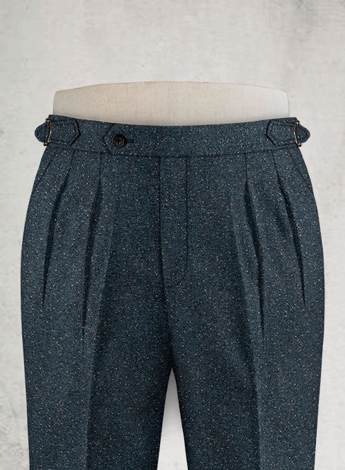 Robin Blue Flecks Donegal Highland Tweed Trousers - StudioSuits