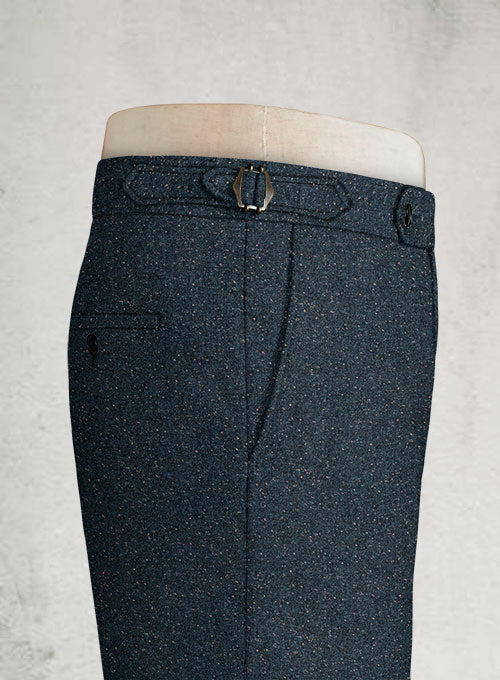 Robin Blue Flecks Donegal Highland Tweed Trousers - StudioSuits