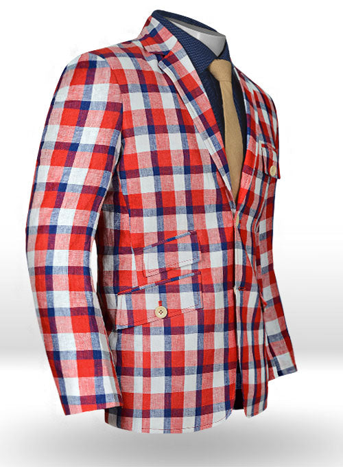 Roman Checkino Linen Madison Style Jacket - StudioSuits